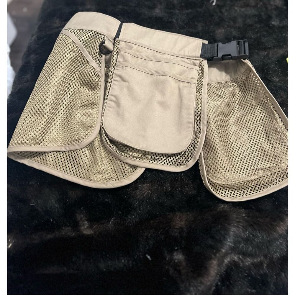 Boyt Bob Allen Half Mesh Hunting Fishing‎  Vest Khaki Adjustable Web Belt Osfa